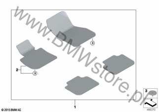 Kpl. dywaników na diagramie Dywaniki podłogowe Velours 