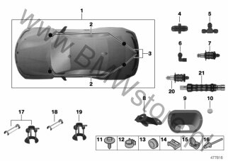 Uchwyt opaski kablowej na diagramie Przewód instalacji podnośnika pneum.