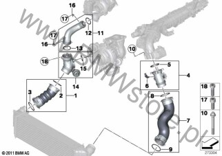 Prowadz. powietrza ład. inst.ssącej/AGR dla BMW X4 G02 LCI SAC X4 M40dX B57T ECE
