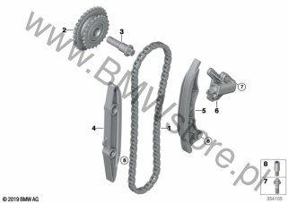 Mechanizm ster.-łańcuch sterujący dolny dla Mini Countryman F60 LCI Cooper SE ALL4 B38X ECE