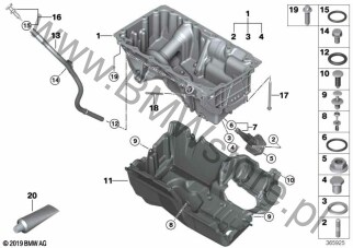Miska olejowa/urz. do pom.oleju dla BMW 5' G30 LCI Limousine 520d B47 ECE