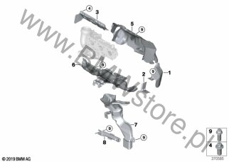 Turbosprężarka, osłona termiczna dla Mini Countryman F60 LCI Cooper SE ALL4 B38X ECE