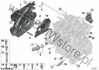 Skrzynia korbowa cylind./Elementy dod. dla Mini Countryman F60 LCI Cooper SE ALL4 B38X ECE