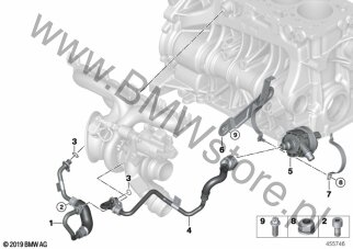 Układ chłodzenia turbosprężarki dla BMW 4' G22 Coupé LCI 420i 1.6 B48M ECE