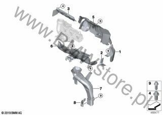 Turbosprężarka, osłona termiczna dla BMW X1 F48 LCI SAV X1 25eX B38X ECE