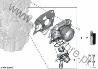 Układ chł. - pompa pł. chł./termostat dla Mini Countryman F60 LCI Cooper SE ALL4 B38X ECE