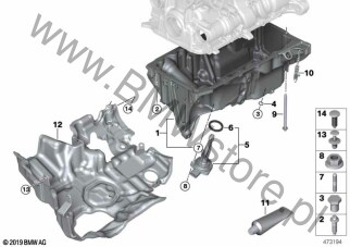 Miska olejowa/urz. do pom.oleju dla BMW X3 G01 LCI SAV X3 20i 1.6 B48M ECE