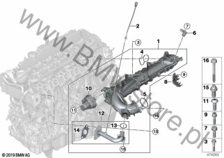 Instalacja ssąca AGR ze sterow. klapami dla BMW 5' G30 LCI Limousine BMW ALPINA D5s B57R ECE