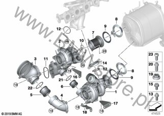 Turbosprężarka, niskie ciśnienie dla BMW 5' G30 LCI Limousine BMW ALPINA D5s B57R ECE