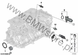 Skrzynia korbowa cylind./Elementy dod. dla BMW 4' G22 Coupé LCI 420i 1.6 B48M ECE