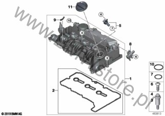 Śruba (11 12 8594092) na diagramie Pokrywa głowicy dla BMW 1' F40 116d 5-drzwiowy ECE