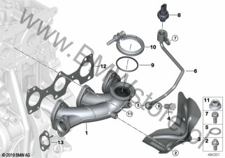 Kolektor spalin AGR dla BMW 2' F44 Gran Coupé 216d B37B ECE