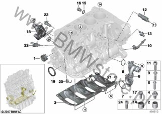 Skrzynia korbowa cylind./Elementy dod. dla Mini Countryman F60 LCI Cooper SD B47D ECE