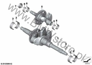 Wał korbowy / wałek wyrównoważający dla BMW K08 C 400 GT 25 ECE
