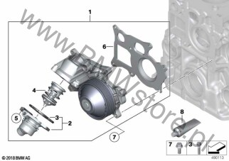 Układ chł. - pompa pł. chł./termostat dla BMW X4 G02 LCI SAC X4 20dX B47O ECE