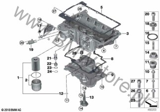 Miska olej./filtr ol./urz. do pom.oleju dla BMW X7 G07 LCI SAV BMW ALPINA XB7 S68T ECE