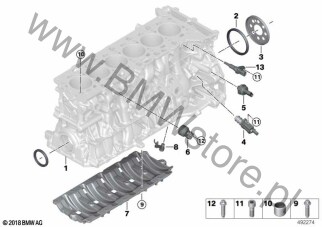 Skrzynia korbowa cylind./Elementy dod. dla BMW 5' G30 LCI Limousine 545eX B58X ECE