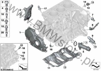 Skrzynia korbowa cylind./Elementy dod. dla Mini Countryman F60 LCI One D B37B ECE