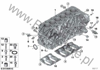 Skrzynia korbowa cylind./Elementy dod. dla BMW 5' G30 LCI Limousine BMW ALPINA D5s B57R ECE