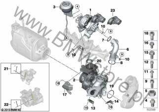Osłonka na diagramie Turbosprężarka spalin 