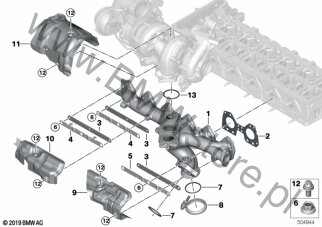 Kolektor wydechowy dla BMW 5' G30 LCI Limousine BMW ALPINA D5s B57R ECE
