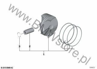Tłok (11 25 7713547) na diagramie Elementy pojedyncze tłoka dla BMW A15 A15  USA