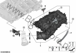 Kolektor ssący dla BMW 5' G31 Touring LCI 520i B48C ECE