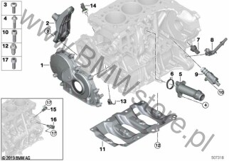 Dysza wtrysku oleju (11 42 8579945) na diagramie Skrzynia korbowa cylind./Elementy dod. dla BMW X2 F39 X2 16d SAC ECE