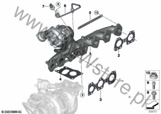 Turbosprężarka z kolektorem wylotowym dla BMW 4' G26 Gran Coupé BMW ALPINA D4s B57R ECE