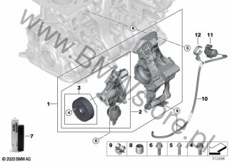 Pompa pł. chłodz. w układzie chłodzenia dla BMW 4' G22 Coupé LCI 420i 1.6 B48M ECE