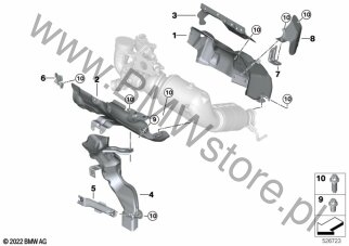 Turbosprężarka, osłona termiczna dla BMW 2' F44 Gran Coupé 218i B38C ECE