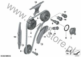 Mechanizm ster.-łańcuch sterujący górny dla Mini Countryman F60 LCI Cooper SE ALL4 B38X ECE
