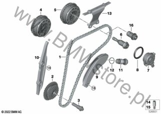 Mechanizm ster.-łańcuch sterujący górny dla BMW 4' G22 Coupé LCI 420i 1.6 B48M ECE
