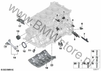 Skrzynia korbowa cylind./Elementy dod. dla BMW 5' G60 Saloon Limousine 520i B48N ECE