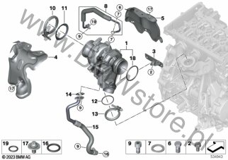 Turbosprężarka ze smarowaniem dla BMW 2' F44 Gran Coupé 216d B37B ECE