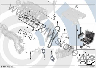 Zest. napr. otw. łańc. rozrządu u góry dla BMW 2' F44 Gran Coupé 216d B37B ECE