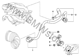 Obejma (11 15 1726340) na diagramie Sterowanie podciśnieniowe-silnik dla BMW 3' E36 316i 1.9 Compact ECE