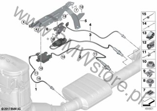 Czujnik temperatury spalin (13 62 8595468) na diagramie Czujniki spalin/sonda NOX / SCR dla MINI F55 Cooper D B37B 5-drzwiowy ECE
