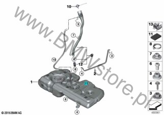 Zbiornik paliwa/Elementy dod. dla Mini Countryman F60 LCI Cooper D ALL4 B47B ECE