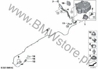 Uchwyt (16 22 9845388) na diagramie System SCR dla BMW 2' G42 220d Coupé B47D ECE