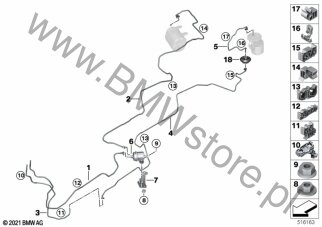 Końcówka (16 11 5A0CE48) na diagramie Przewód paliwa/Elementy mocujące dla BMW X5 G05 X5 45eX SAV B58X USA