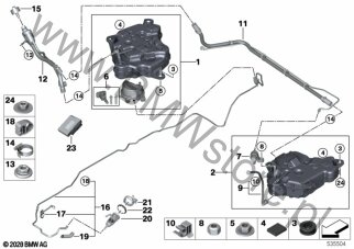 System napełniania SCR (16 19 7454343) na diagramie System SCR dla BMW 4' G22 Coupé LCI 420dX Coupé B47D ECE