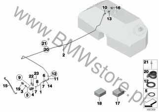Przyłącze (16 20 8281889) na diagramie Przewody paliwa/Elementy mocujące dla MS BMW Motorsport M6 GT3 Coupé ECE