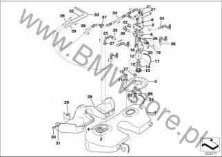 Nakrętka (17 22 2204799) na diagramie Zbiornik paliwa dla BMW Classic Motorsport E36 318iS Class 2 Limousine ECE