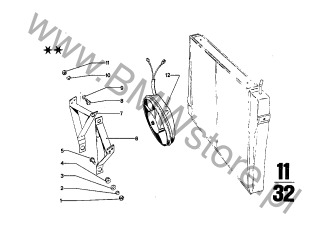 Pierścień sprężysty (07 11 9933082) na diagramie Wentylator dodatkowy elektryczny dla BMW 2.5CS-3.0CSL 2.5CS Coupé ECE