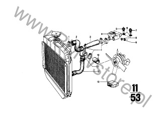 Temperaturowy włącznik czasowy (13 62 1355006) na diagramie Węże wody układu chłodniczego dla BMW 1502-2002tii 2002tii Limousine ECE