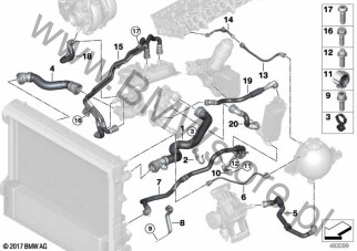 Węże płynu chłodzącego układu chłodzenia dla BMW X4 G02 LCI SAC X4 M40dX B57T ECE