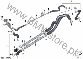 Przewody płynu chłodzącego dla BMW K09 C 400 X 21 ECE