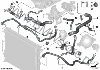 Węże płynu chłodzącego układu chłodzenia dla BMW X4 G02 LCI SAC X4 M40iX B58C ECE