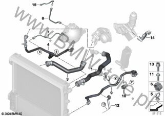 Węże płynu chłodzącego układu chłodzenia dla BMW X4 G02 LCI SAC X4 20dX B47O ECE
